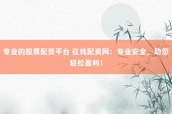 专业的股票配资平台 在线配资网：专业安全，助您轻松盈利！