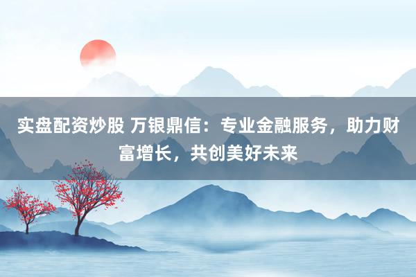 实盘配资炒股 万银鼎信：专业金融服务，助力财富增长，共创美好未来