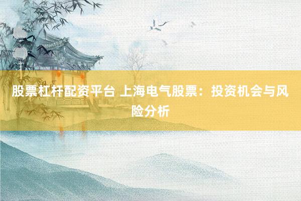 股票杠杆配资平台 上海电气股票：投资机会与风险分析