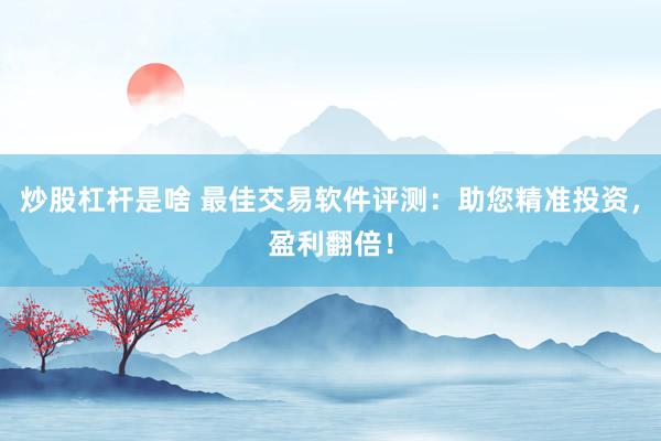 炒股杠杆是啥 最佳交易软件评测：助您精准投资，盈利翻倍！