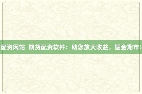 配资网站  期货配资软件：助您放大收益，掘金期市！