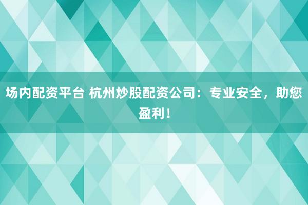 场内配资平台 杭州炒股配资公司：专业安全，助您盈利！