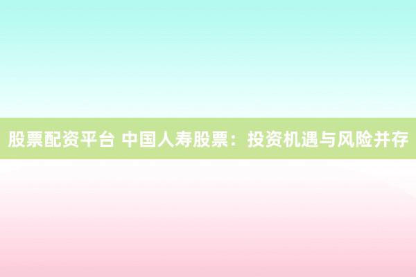 股票配资平台 中国人寿股票:投资机遇与风险并存