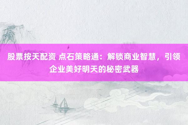 股票按天配资 点石策略通：解锁商业智慧，引领企业美好明天的秘密武器