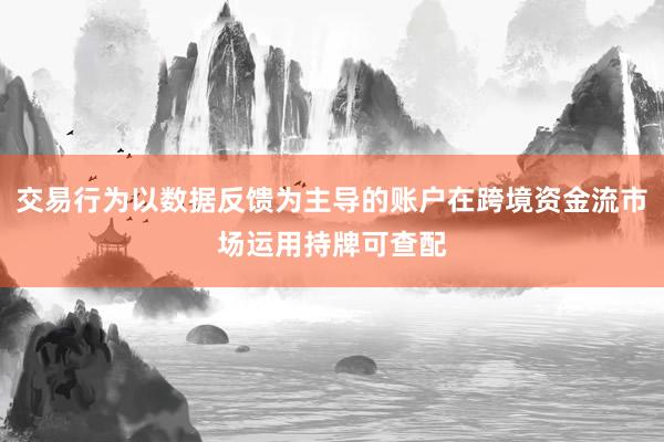 交易行为以数据反馈为主导的账户在跨境资金流市场运用持牌可查配
