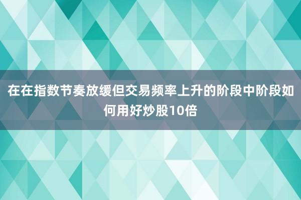 在在指数节奏放缓但交易频率上升的阶段中阶段如何用好炒股10倍