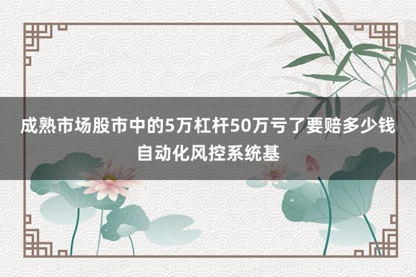 成熟市场股市中的5万杠杆50万亏了要赔多少钱自动化风控系统基