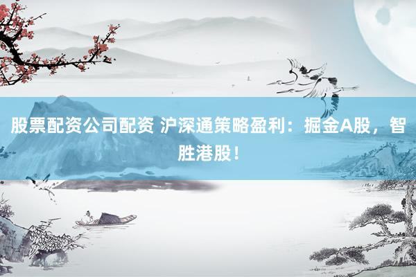 股票配资公司配资 沪深通策略盈利:掘金A股,智胜港股!